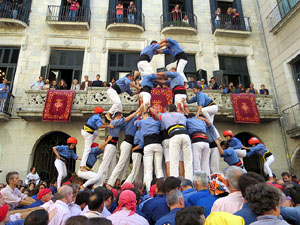 Fires 2019. La Diada Castellera a la pla&ccedil;a del Vi, amb els Marrecs de Salt, els Capgrossos de Matar&oacute; i els Minyons de Terrassa