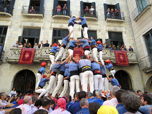 Fires 2019. La Diada Castellera a la pla&ccedil;a del Vi, amb els Marrecs de Salt, els Capgrossos de Matar&oacute; i els Minyons de Terrassa