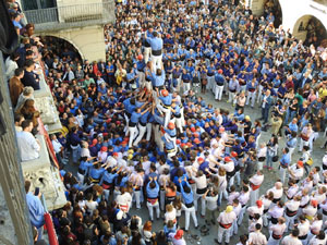 Fires 2019. La Diada Castellera a la pla&ccedil;a del Vi, amb els Marrecs de Salt, els Capgrossos de Matar&oacute; i els Minyons de Terrassa