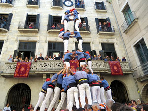 Fires 2019. La Diada Castellera a la pla&ccedil;a del Vi, amb els Marrecs de Salt, els Capgrossos de Matar&oacute; i els Minyons de Terrassa