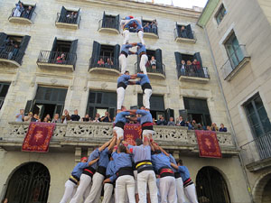 Fires 2019. La Diada Castellera a la pla&ccedil;a del Vi, amb els Marrecs de Salt, els Capgrossos de Matar&oacute; i els Minyons de Terrassa