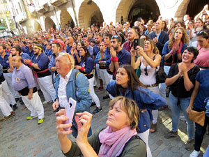 Fires 2019. La Diada Castellera a la pla&ccedil;a del Vi, amb els Marrecs de Salt, els Capgrossos de Matar&oacute; i els Minyons de Terrassa