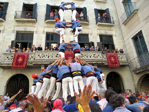 Fires 2019. La Diada Castellera a la pla&ccedil;a del Vi, amb els Marrecs de Salt, els Capgrossos de Matar&oacute; i els Minyons de Terrassa