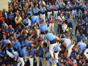 Fires 2019. La Diada Castellera a la pla&ccedil;a del Vi, amb els Marrecs de Salt, els Capgrossos de Matar&oacute; i els Minyons de Terrassa