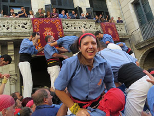 Fires 2019. La Diada Castellera a la pla&ccedil;a del Vi, amb els Marrecs de Salt, els Capgrossos de Matar&oacute; i els Minyons de Terrassa