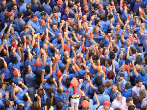 Fires 2019. La Diada Castellera a la pla&ccedil;a del Vi, amb els Marrecs de Salt, els Capgrossos de Matar&oacute; i els Minyons de Terrassa