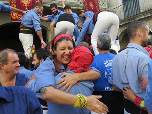 Fires 2019. La Diada Castellera a la pla&ccedil;a del Vi, amb els Marrecs de Salt, els Capgrossos de Matar&oacute; i els Minyons de Terrassa