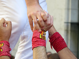 Fires 2019. La Diada Castellera a la pla&ccedil;a del Vi, amb els Marrecs de Salt, els Capgrossos de Matar&oacute; i els Minyons de Terrassa