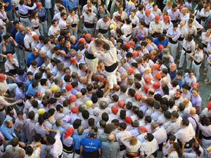 Fires 2019. La Diada Castellera a la pla&ccedil;a del Vi, amb els Marrecs de Salt, els Capgrossos de Matar&oacute; i els Minyons de Terrassa