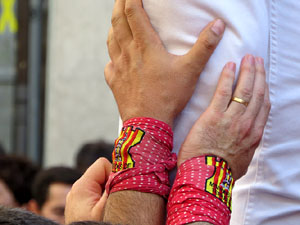 Fires 2019. La Diada Castellera a la pla&ccedil;a del Vi, amb els Marrecs de Salt, els Capgrossos de Matar&oacute; i els Minyons de Terrassa