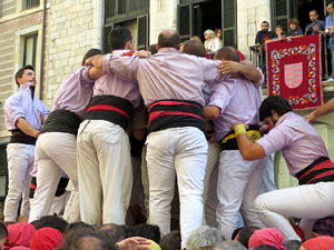 Fires 2019. La Diada Castellera a la pla&ccedil;a del Vi, amb els Marrecs de Salt, els Capgrossos de Matar&oacute; i els Minyons de Terrassa