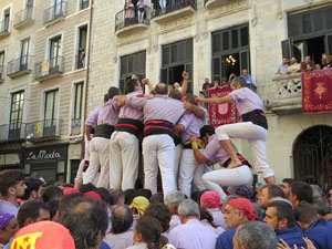 Fires 2019. La Diada Castellera a la pla&ccedil;a del Vi, amb els Marrecs de Salt, els Capgrossos de Matar&oacute; i els Minyons de Terrassa