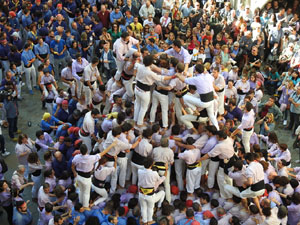 Fires 2019. La Diada Castellera a la pla&ccedil;a del Vi, amb els Marrecs de Salt, els Capgrossos de Matar&oacute; i els Minyons de Terrassa
