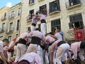 Fires 2019. La Diada Castellera a la pla&ccedil;a del Vi, amb els Marrecs de Salt, els Capgrossos de Matar&oacute; i els Minyons de Terrassa