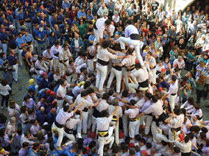 Fires 2019. La Diada Castellera a la pla&ccedil;a del Vi, amb els Marrecs de Salt, els Capgrossos de Matar&oacute; i els Minyons de Terrassa