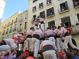 Fires 2019. La Diada Castellera a la pla&ccedil;a del Vi, amb els Marrecs de Salt, els Capgrossos de Matar&oacute; i els Minyons de Terrassa