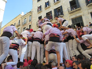 Fires 2019. La Diada Castellera a la pla&ccedil;a del Vi, amb els Marrecs de Salt, els Capgrossos de Matar&oacute; i els Minyons de Terrassa