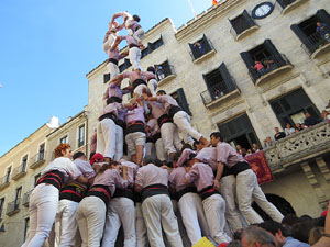 Fires 2019. La Diada Castellera a la pla&ccedil;a del Vi, amb els Marrecs de Salt, els Capgrossos de Matar&oacute; i els Minyons de Terrassa