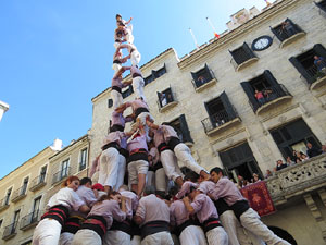 Fires 2019. La Diada Castellera a la pla&ccedil;a del Vi, amb els Marrecs de Salt, els Capgrossos de Matar&oacute; i els Minyons de Terrassa