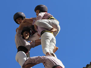 Fires 2019. La Diada Castellera a la pla&ccedil;a del Vi, amb els Marrecs de Salt, els Capgrossos de Matar&oacute; i els Minyons de Terrassa