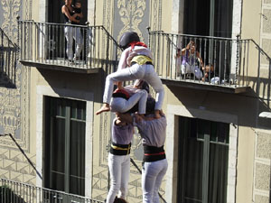 Fires 2019. La Diada Castellera a la pla&ccedil;a del Vi, amb els Marrecs de Salt, els Capgrossos de Matar&oacute; i els Minyons de Terrassa