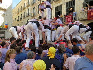 Fires 2019. La Diada Castellera a la pla&ccedil;a del Vi, amb els Marrecs de Salt, els Capgrossos de Matar&oacute; i els Minyons de Terrassa