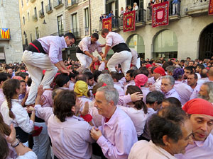 Fires 2019. La Diada Castellera a la pla&ccedil;a del Vi, amb els Marrecs de Salt, els Capgrossos de Matar&oacute; i els Minyons de Terrassa