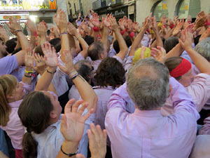 Fires 2019. La Diada Castellera a la pla&ccedil;a del Vi, amb els Marrecs de Salt, els Capgrossos de Matar&oacute; i els Minyons de Terrassa