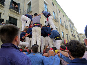 Fires 2019. La Diada Castellera a la pla&ccedil;a del Vi, amb els Marrecs de Salt, els Capgrossos de Matar&oacute; i els Minyons de Terrassa