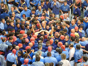 Fires 2019. La Diada Castellera a la pla&ccedil;a del Vi, amb els Marrecs de Salt, els Capgrossos de Matar&oacute; i els Minyons de Terrassa