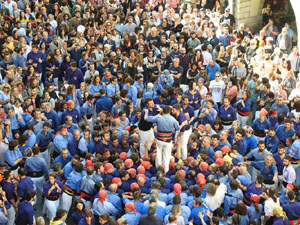 Fires 2019. La Diada Castellera a la pla&ccedil;a del Vi, amb els Marrecs de Salt, els Capgrossos de Matar&oacute; i els Minyons de Terrassa