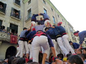 Fires 2019. La Diada Castellera a la pla&ccedil;a del Vi, amb els Marrecs de Salt, els Capgrossos de Matar&oacute; i els Minyons de Terrassa