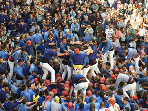 Fires 2019. La Diada Castellera a la pla&ccedil;a del Vi, amb els Marrecs de Salt, els Capgrossos de Matar&oacute; i els Minyons de Terrassa