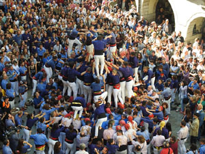 Fires 2019. La Diada Castellera a la pla&ccedil;a del Vi, amb els Marrecs de Salt, els Capgrossos de Matar&oacute; i els Minyons de Terrassa