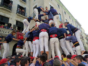 Fires 2019. La Diada Castellera a la pla&ccedil;a del Vi, amb els Marrecs de Salt, els Capgrossos de Matar&oacute; i els Minyons de Terrassa