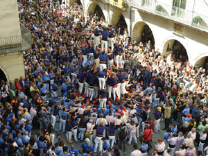 Fires 2019. La Diada Castellera a la pla&ccedil;a del Vi, amb els Marrecs de Salt, els Capgrossos de Matar&oacute; i els Minyons de Terrassa