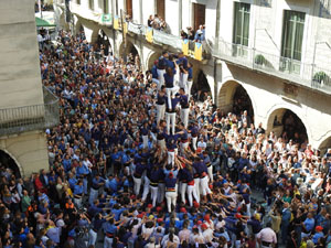 Fires 2019. La Diada Castellera a la pla&ccedil;a del Vi, amb els Marrecs de Salt, els Capgrossos de Matar&oacute; i els Minyons de Terrassa