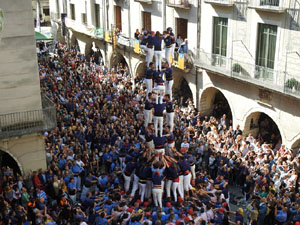Fires 2019. La Diada Castellera a la pla&ccedil;a del Vi, amb els Marrecs de Salt, els Capgrossos de Matar&oacute; i els Minyons de Terrassa