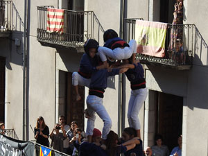 Fires 2019. La Diada Castellera a la pla&ccedil;a del Vi, amb els Marrecs de Salt, els Capgrossos de Matar&oacute; i els Minyons de Terrassa