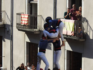 Fires 2019. La Diada Castellera a la pla&ccedil;a del Vi, amb els Marrecs de Salt, els Capgrossos de Matar&oacute; i els Minyons de Terrassa