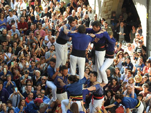 Fires 2019. La Diada Castellera a la pla&ccedil;a del Vi, amb els Marrecs de Salt, els Capgrossos de Matar&oacute; i els Minyons de Terrassa