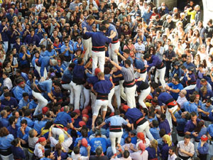 Fires 2019. La Diada Castellera a la pla&ccedil;a del Vi, amb els Marrecs de Salt, els Capgrossos de Matar&oacute; i els Minyons de Terrassa