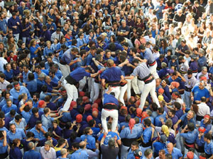 Fires 2019. La Diada Castellera a la pla&ccedil;a del Vi, amb els Marrecs de Salt, els Capgrossos de Matar&oacute; i els Minyons de Terrassa