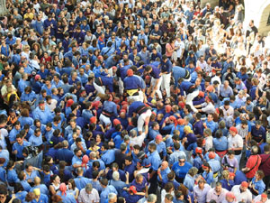 Fires 2019. La Diada Castellera a la pla&ccedil;a del Vi, amb els Marrecs de Salt, els Capgrossos de Matar&oacute; i els Minyons de Terrassa