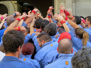 Fires 2019. La Diada Castellera a la pla&ccedil;a del Vi, amb els Marrecs de Salt, els Capgrossos de Matar&oacute; i els Minyons de Terrassa