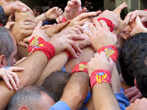 Fires 2019. La Diada Castellera a la pla&ccedil;a del Vi, amb els Marrecs de Salt, els Capgrossos de Matar&oacute; i els Minyons de Terrassa