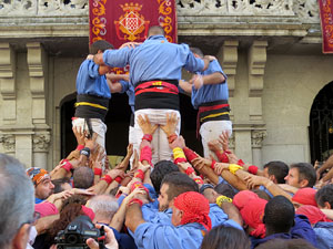 Fires 2019. La Diada Castellera a la pla&ccedil;a del Vi, amb els Marrecs de Salt, els Capgrossos de Matar&oacute; i els Minyons de Terrassa