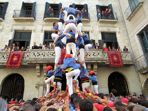 Fires 2019. La Diada Castellera a la pla&ccedil;a del Vi, amb els Marrecs de Salt, els Capgrossos de Matar&oacute; i els Minyons de Terrassa