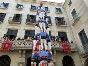Fires 2019. La Diada Castellera a la pla&ccedil;a del Vi, amb els Marrecs de Salt, els Capgrossos de Matar&oacute; i els Minyons de Terrassa