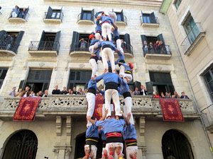 Fires 2019. La Diada Castellera a la pla&ccedil;a del Vi, amb els Marrecs de Salt, els Capgrossos de Matar&oacute; i els Minyons de Terrassa